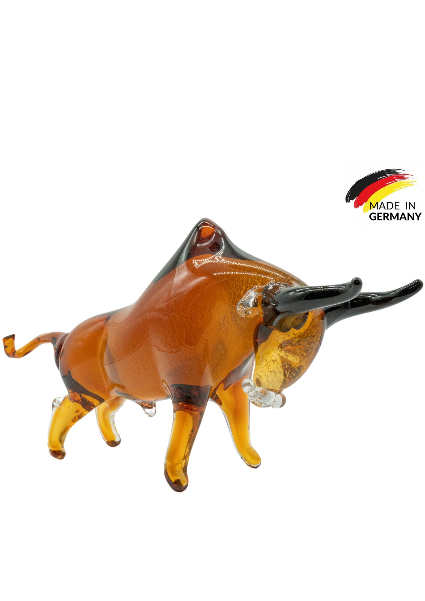 Glass Bull | Amber | 18cm