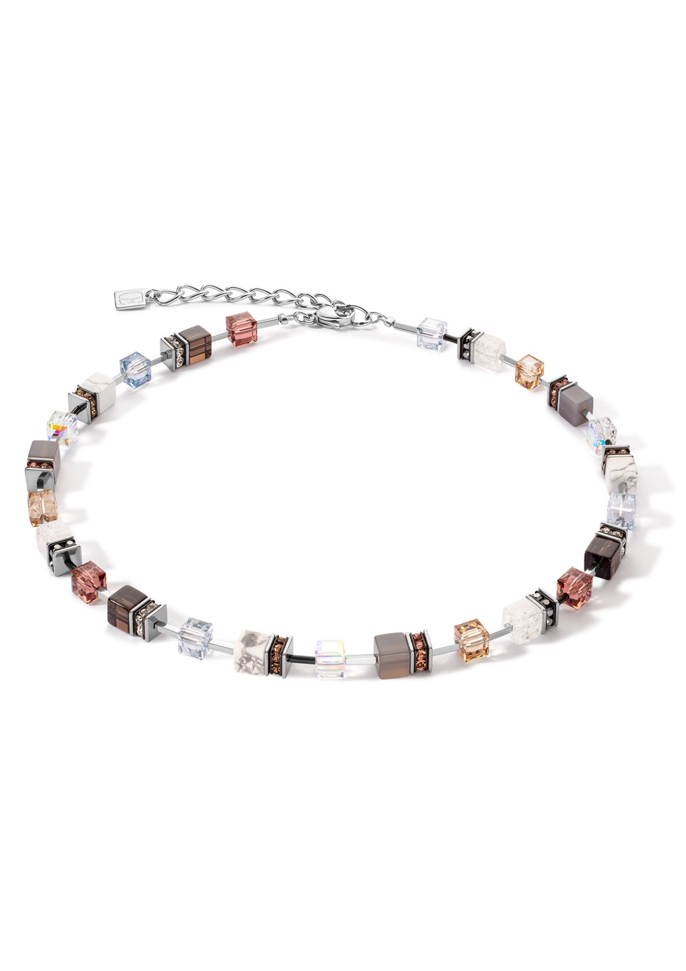 CDL | GeoCUBE® Iconic Statement Precious Necklace | Cognac-beige