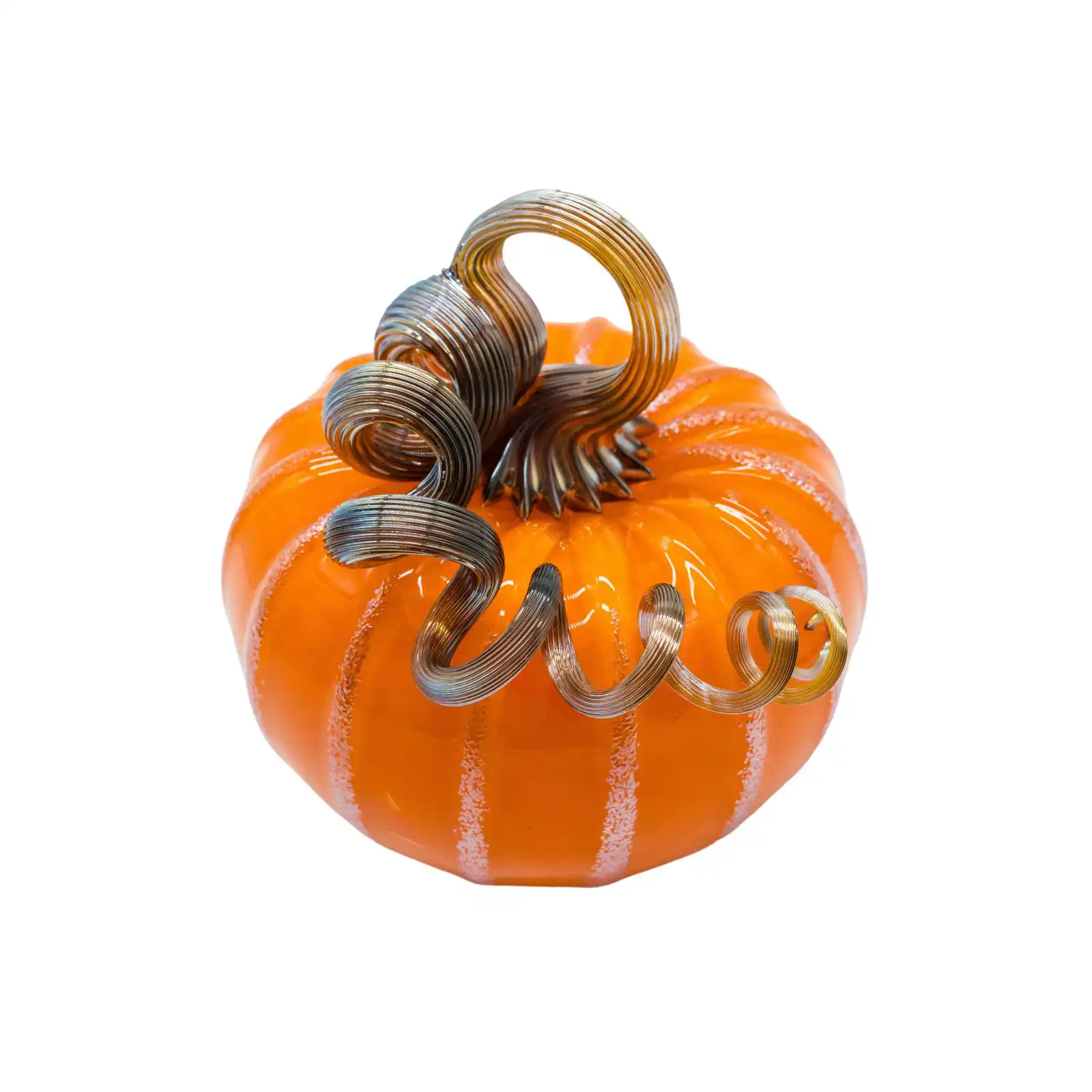 orange hand-made glass pumpkin small size made by glassblower 3