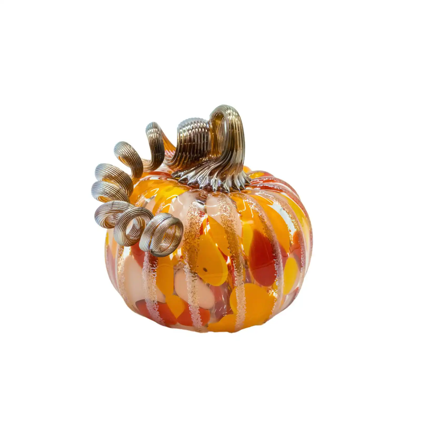 mixed colors hand-made glass pumpkin small size made by glassblower 1