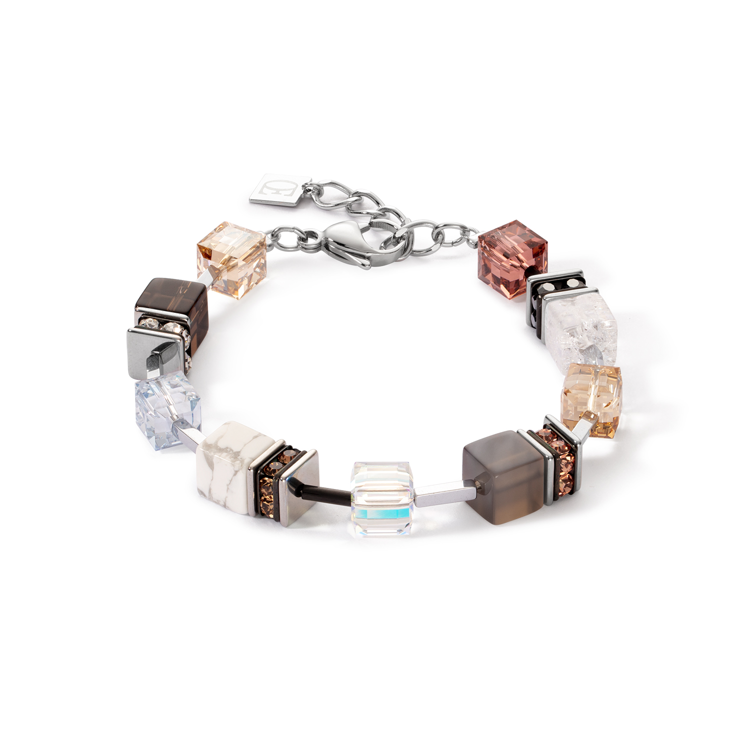 CDL | GeoCUBE® Iconic Statement Precious Bracelet | Cognac-beige