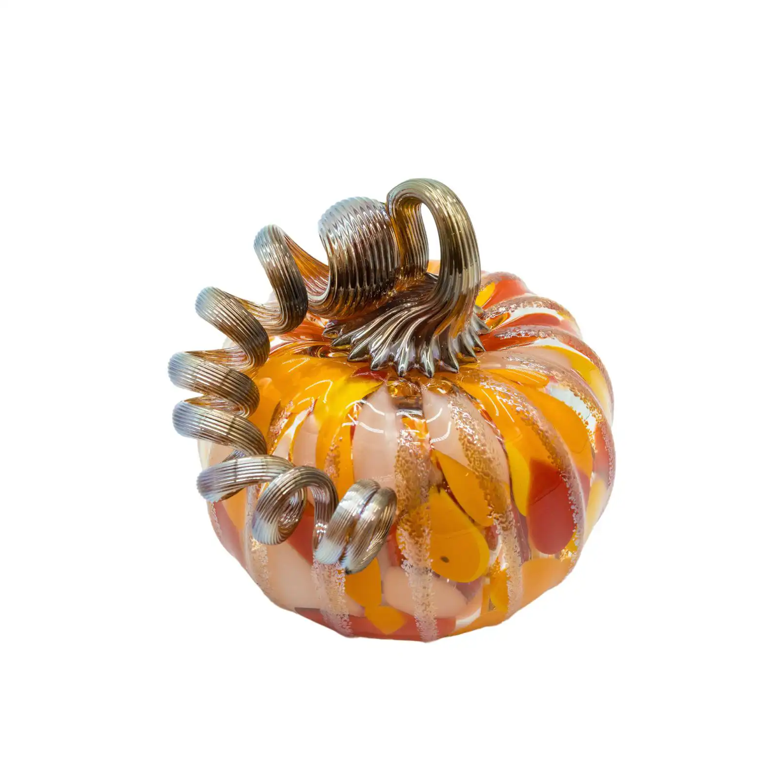 mixed colors hand-made glass pumpkin small size made by glassblower 3