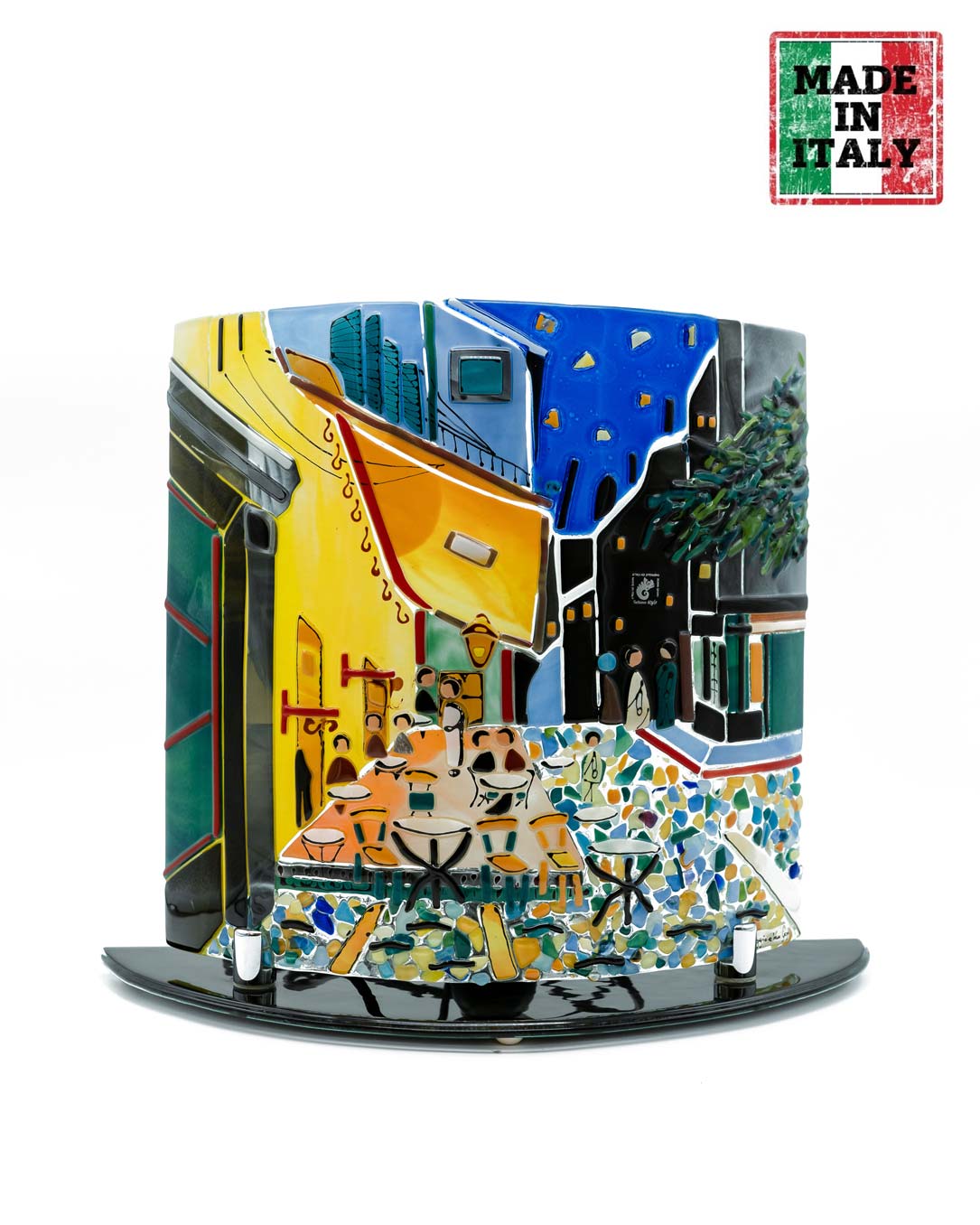 Sebino Glass | Curved Lamp | "The Caffè terrace at night" Collection