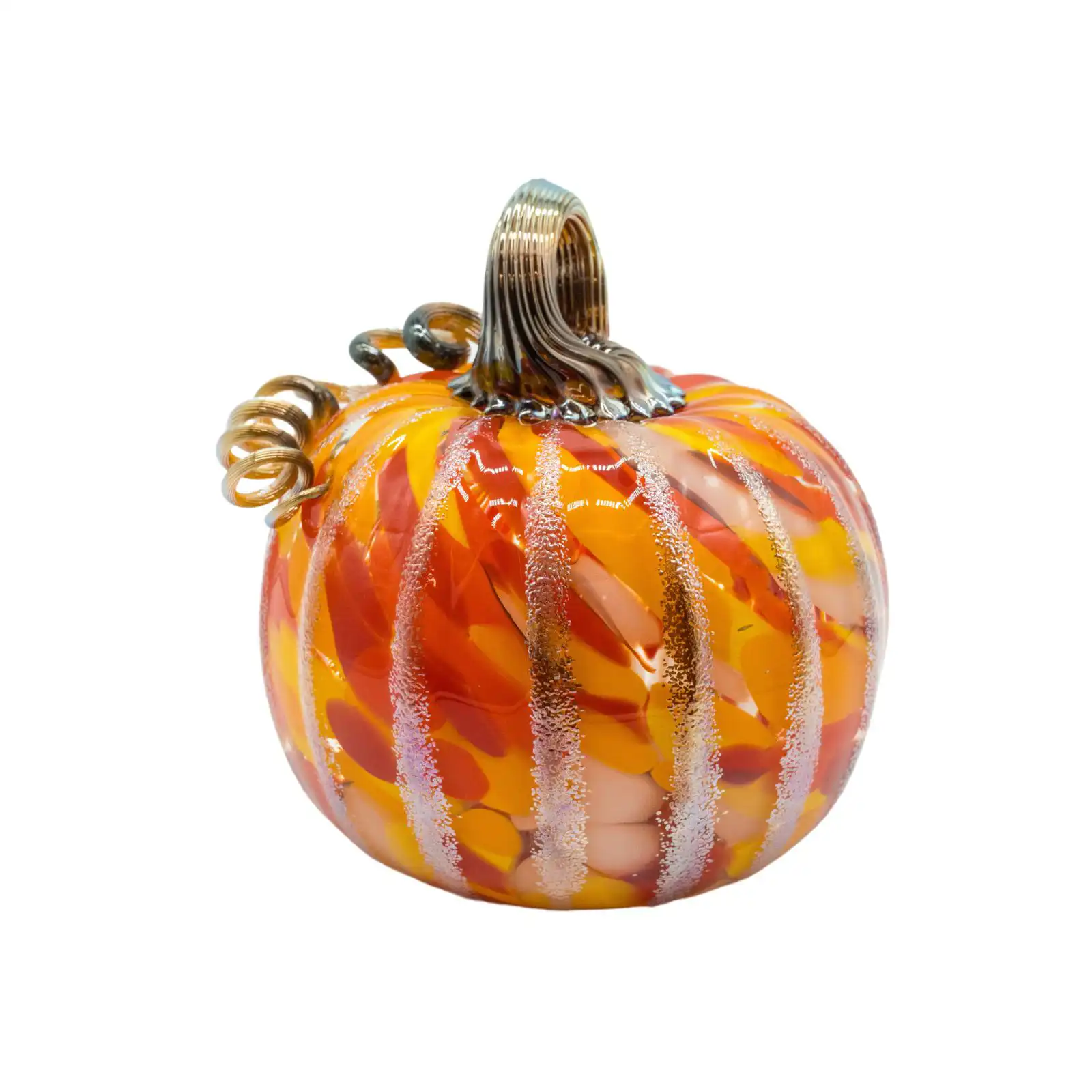 mixed color hand-made middle size glass pumpkin made by glassblower 2