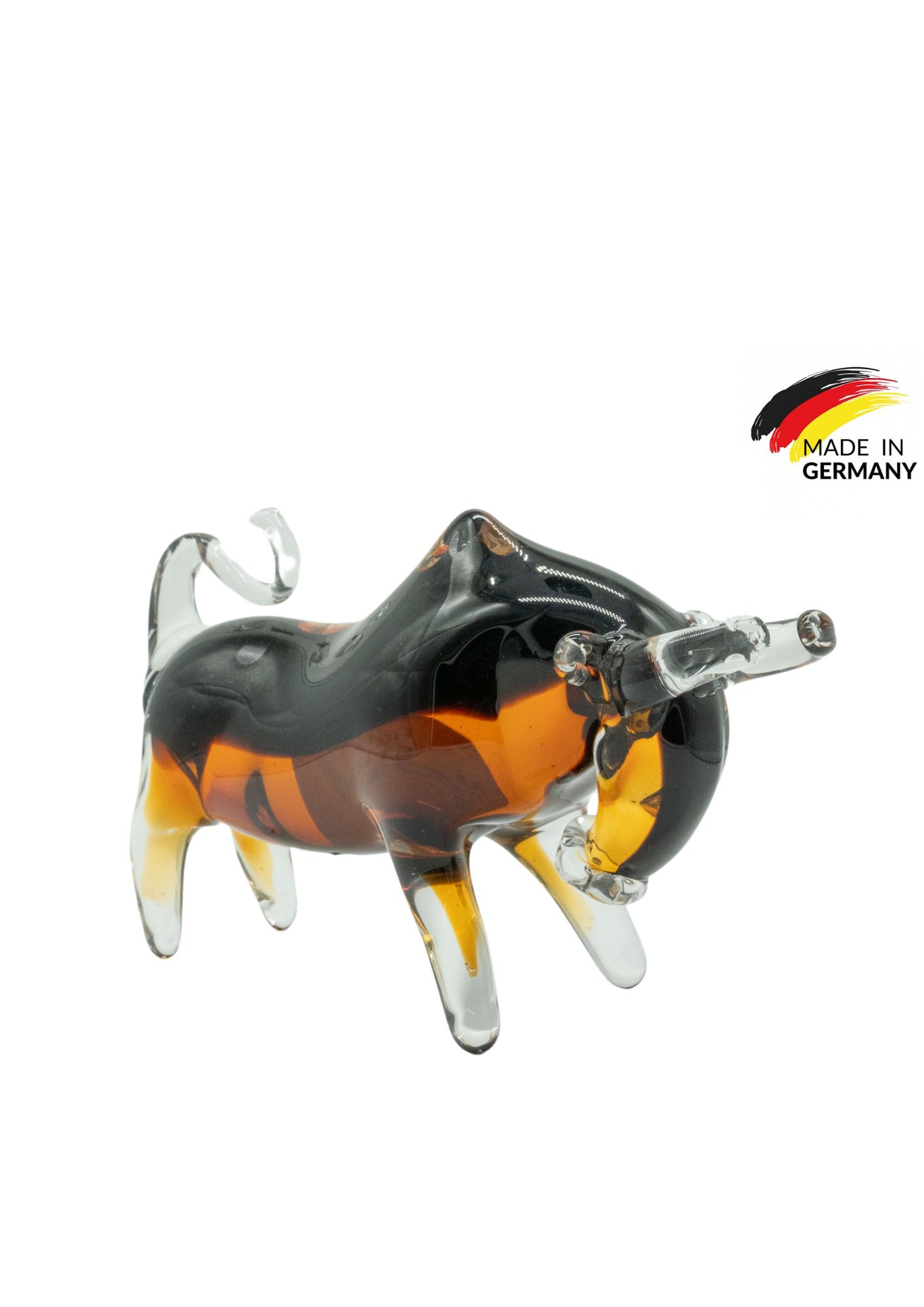 Glass Bull | Black-Brown | 13.5cm