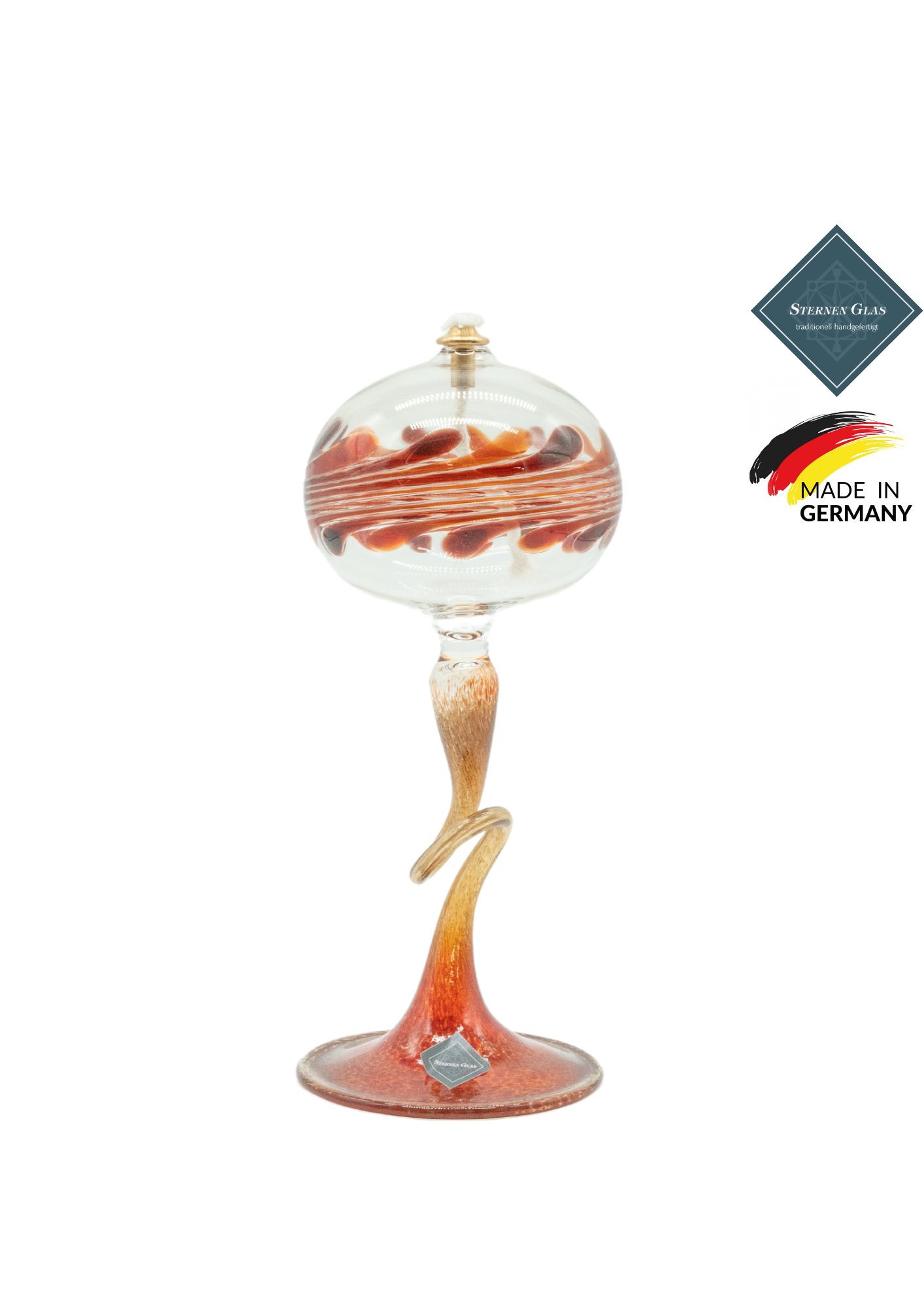 STERNEN GLAS | Oil Lamp with Pedestal | Red