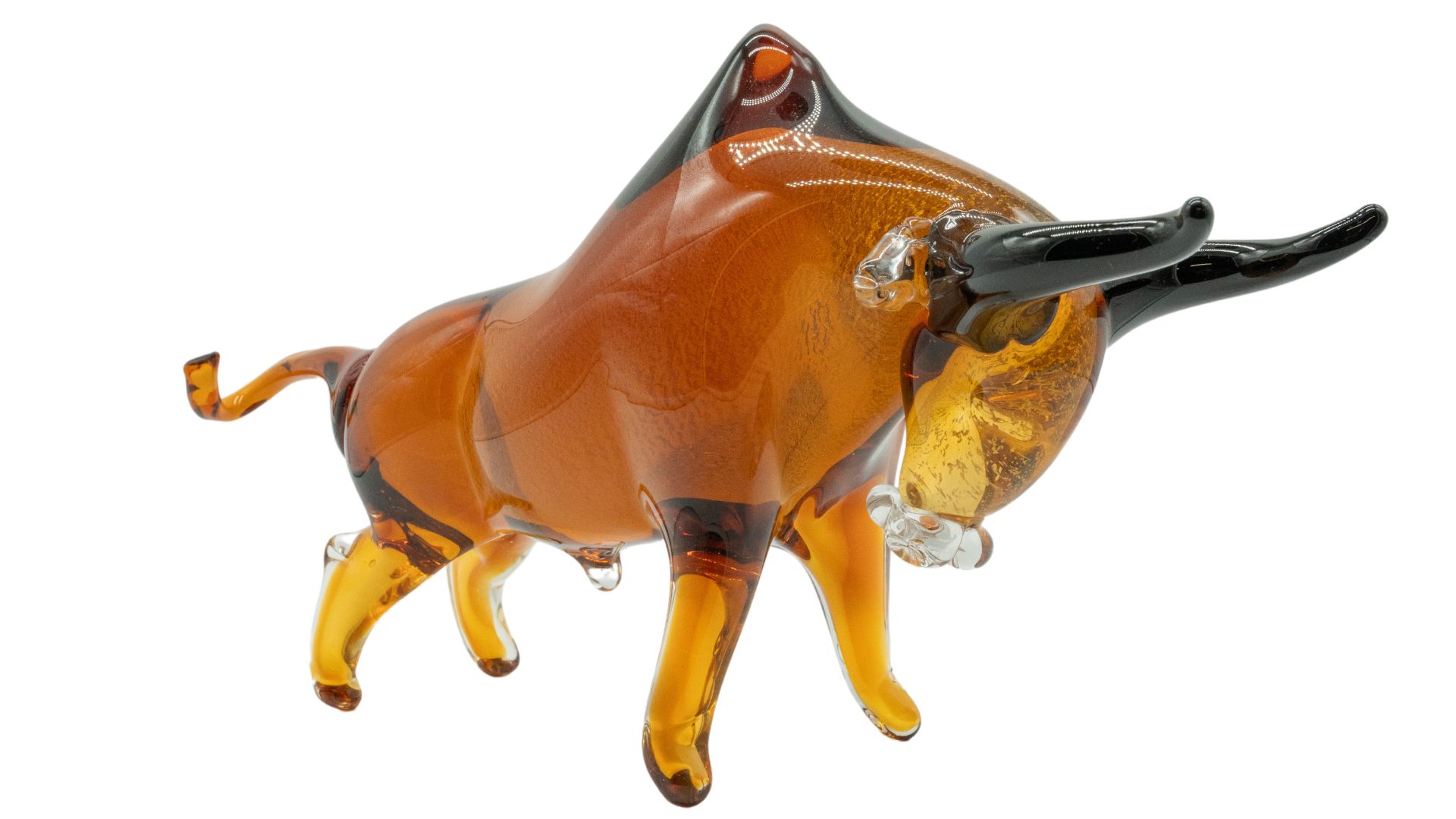 Glass Bull | Amber | 18cm